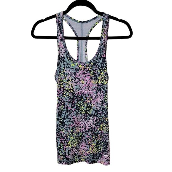 Nike Dri-Fit Athletic Racer Back Floral Tank Top Womens Size Small - Picture 1 of 10